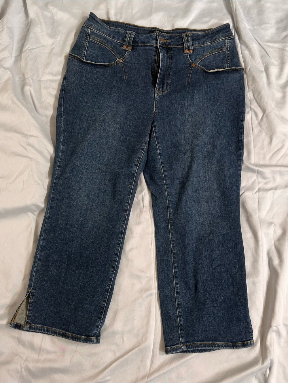 Judy Blue Dark Wash Straight-Leg Jeans Women’s Plus Size 18W Side Slits
